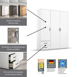 Rauch Drehtürenschrank VOYAGER 93 x 194 x 53 cm Grau