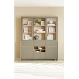 Home affaire Buffet Stranda, Hochschrank im Scandi-Style, moderner Schrank Rahmenoptik, ausreichend Stauraum, vielseitig einsetzbar, 164 cm breit grün