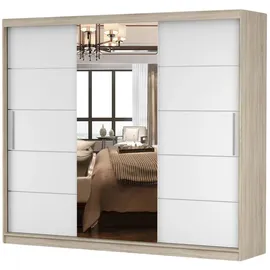 fabryka mebli idźczak Schwebetürenschrank 250 x 218 x 61 cm Braun/Weiß