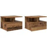 vidaXL Wand-Nachttische 2 Stk. Altholz 40x31x27 cm Holzwerkstoff