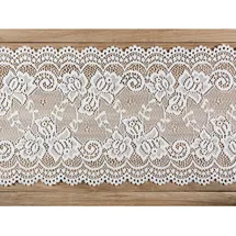 Partydeco Tischläufer Nylon unifarben Weiß 15 cm x 9 m