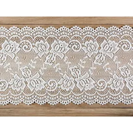 Partydeco Tischläufer Nylon unifarben Weiß 15 cm x 9 m