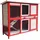 Wiltec Kaninchenstall 117,5 x 41 x 100 cm rot weiß