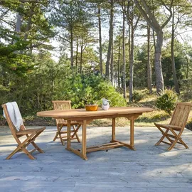 Tikamoon Gartentisch Oval 180 x 75 x 100 cm Braun/Silber