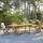 Tikamoon Gartentisch Oval 180 x 75 x 100 cm Braun/Silber