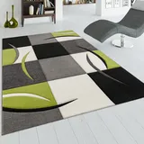 Paco Home Designer Teppich mit Konturenschnitt Karo Muster Grün Schwarz, Grösse:200x290 cm