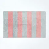 Homescapes Badteppich Gestreift Grau/Rosa 80 x 50 cm