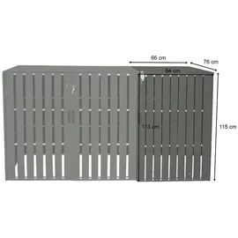 MCW Mülltonnenbox Erweiterung J28 Anthrazit 115x66x76cm