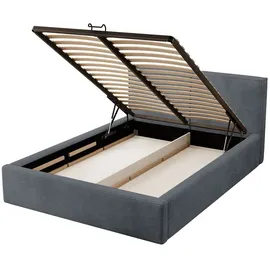 Selsey Doppelbett Farese - Bett mit Polsterrahmen, Cordbezug 180 cm, grau - Grau