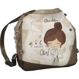 Anekke Sophia Schultertasche Polyurethan Braun/Weiß/Bronze/Mehrfarbig