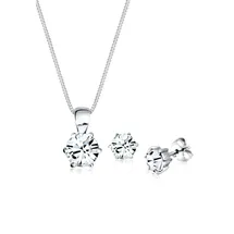 Elli Schmuckset Basic mit Kristallen in 925 Sterling Silber