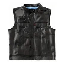 West Coast Choppers Collab 131/2 Leather Cfl Riding Vest Schwarz L