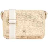 Tommy Hilfiger Umhängetasche »TH SPRING LOGO CONV CROSSOVER«, Mini Bag, Schultertasche in Flecht-Bast-Optik beige
