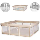 Chipolino Laufstall Easy 180 x 180 cm Tasche, 2 Ringe, faltbar, Schlupfloch beige