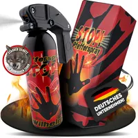 1 x Wilhelm Pfefferspray 470 ml Abwehrspray Selbstverteidigung CS Gas KO Spray hochdosiert (ca. 2 Mio. Scoville) effektives Verteidigungsspray mit Pistolengriff zur Heimverteidigung