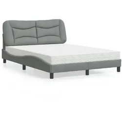 Bett mit Matratze – Hellgrau, 120x200 cm – Stilvoll & komfortabel
