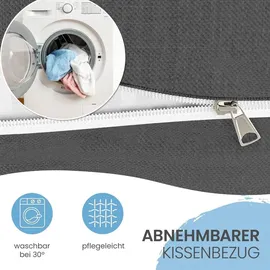 eloneo Rückenkissen 120 cm breit, Keilkissen für Bett und Sofa geeignet, dreieckiges Lesekissen, Kissen mit abnehmbarem und waschbarem Bezug, praktisches Seitenfach Handy 1 St