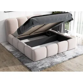 mebloland Polsterbett DONA- OM mit Bettkasten und Lattenrost - 140x200 - Schwarz