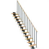 DOLLE Mittelholmtreppe Dublin buchenholz, 14 Stufen: bis 337cm Raumhöhe - grau