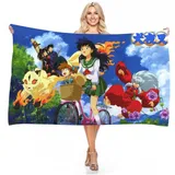 IMFLY Anime Inuyasha Microfaser Handtücher,strandhandtuch Mikrofaser XXL,strandlaken,Strandtücher Badetuch Für Mädchen Kinder Badehandtuch (A,70x140cm)