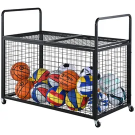 Vevor Ballwagen Rollwagen 1150 x 610 x 912 mm Sportbällen, Abschließbarer Basketballkäfig Ballkäfig, Sportausrüstung für den Innen- und Au_enbere