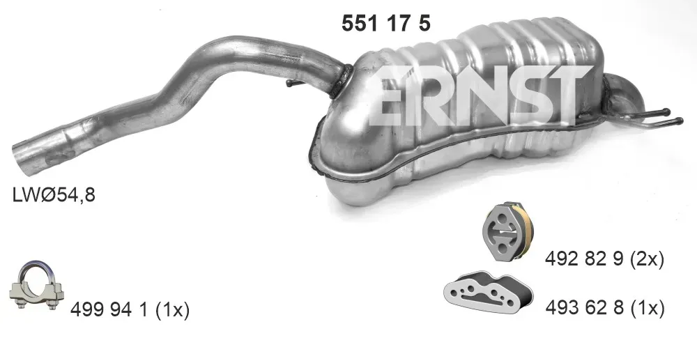 ERNST Endschalldämpfer 551175 für Fiat