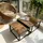 Relaxdays Beistelltisch Braun Schwarz Metall 75 x 42 cm