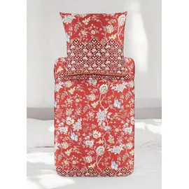 BASSETTI Bettwäsche Vicenza Rot 135x200 cm 80x80 cm)