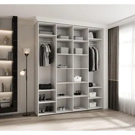abiks möbel Drehtürenschrank COMO 200 x 245,5 x 50 cm Weiß/Gold