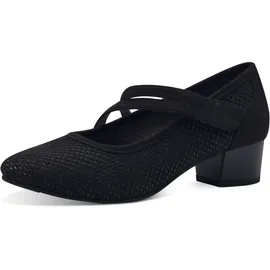 Jana Pumps mit Riemen Kleiner Absatz Vegan, Schwarz 38 EU