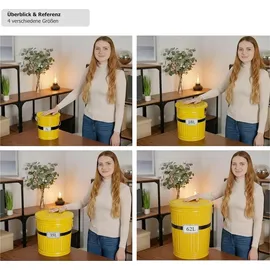 Jinfa Ascheeimer Metall Ø 21,5 cm 7 l Gelb