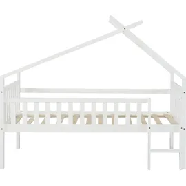 [en.casa] Hausbett Sotkamo 90 x 200 cm Kiefer massiv weiß