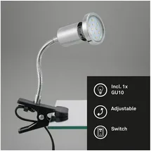 Trango LED Klemmleuchte Silber