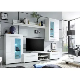 Avanti Trendstore Wohnwand Enrique Weiß Hochglanz B/H/T: ca. 240x190x42 cm - weiß