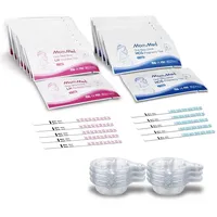 MOMMED Ovulationstest Kit HCG15-LH40, 15 Schwangerschaftstests und 40 Ovulationstests mit 55 Urinbechern Zuverlässiger und schneller Frühschwangerschaftstest