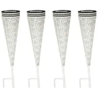 Hti-Living HTI-Living, Laterne, Solarlaterne Petal 4er Set Luna Creme