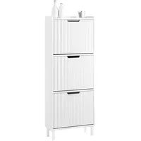 SoBuy Schuhschrank schmal Schuhregal mit 3 Ablageflächen Schuhkommode Schuhablage