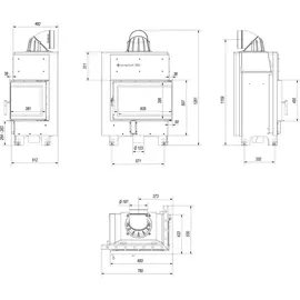 AZURA HOME DESIGN Kamineinsatz MBM Stahl Schwarz