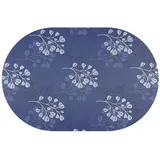 Gartentischdecke Tischdecke Capri Miami 3D Druck mit Einfassband Softschaum Farbe & Größe wählbar Oval 160 x 210 cm Blau Weiß Outdoor Frühling Sommer