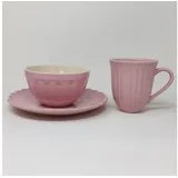 Laursen CREAFLOR HOME 3tlg Kombiset, Frühstücksset MYNTE English Rose rosa Ib Laursen