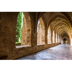 Fototapete PAPERMOON "ARCHITEKTUR-ZARAGOZA KLOSTER GARTEN", bunt, B:4,00m L:2,60m, Vlies, Tapeten