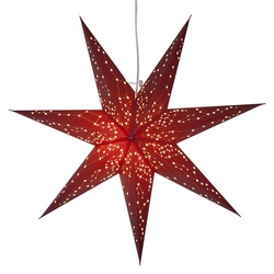 Papierstern Galaxy - Sternenbilder - hängend - 7-zackig - 60 cm - inkl. E14 Fassung u. Kabel - rot