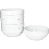 Mambocat TOMMY 6er Set Schale 17,5cm stapelbar weiß Porzellan