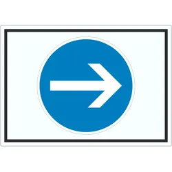 Aufkleber Fahrtrichtung hier rechts Symbol A7 (74x105mm)