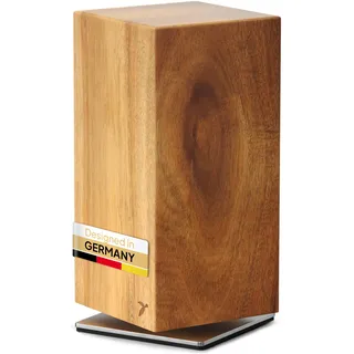 mahona Messerblock Drehbar 360 Grad Magnetisch Ohne Messer Akazienholz – Magnet-Messerhalter Universal Unbestückt Holz – Edler Holzblock Akazie – Magnetic Rotating Knife Holder Block | mahona