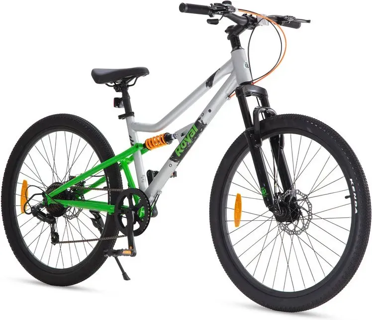RoyalBaby + Kids Fahrrad + RS7 + 26 Zoll Grau Grün, Nettogewicht 15,9 kg