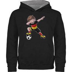 Shirtracer Hoodie Dabbing Fußballspieler Junge Fussball EM 2024 Kinder grau|schwarz