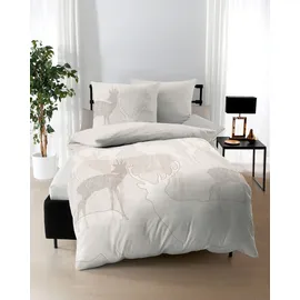 KAEPPEL Bettwäsche HIRSCHE, 135 x 200 cm - 1x 80x80 cm