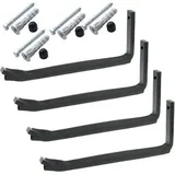 4U® 4 x XXL Reifenhalter 25,5cm, 30kg (8x20mm) Reifenwandhalter Wandhalterung Reifen Felgen Felgenbaum Halter