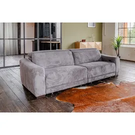 KAWOLA Big Sofa KIANA 3-Sitzer Funktionssofa Kopfstütze verstellbar Cord anthrazit